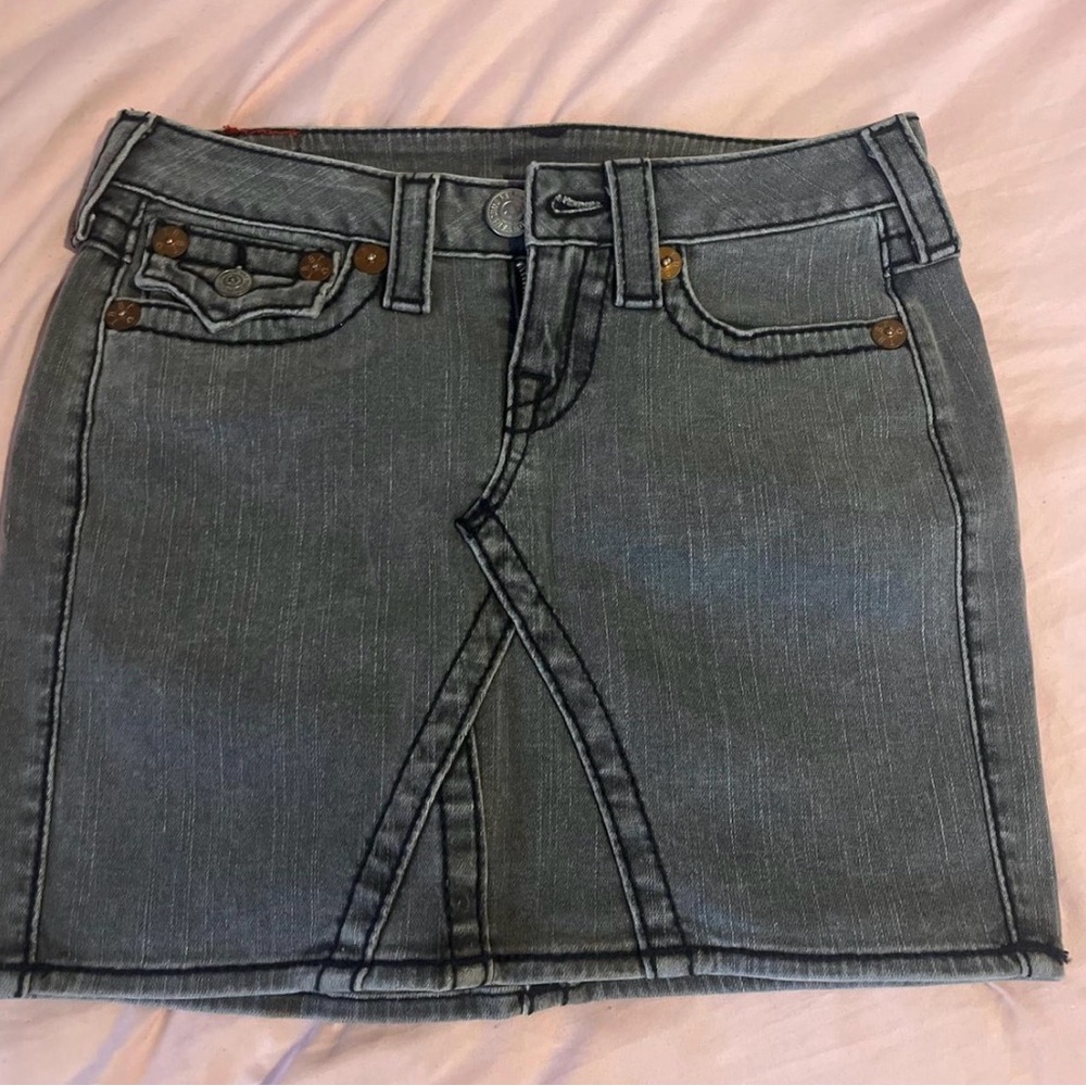 True Religion Gray Mini Skirt